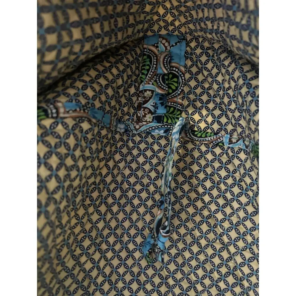 Vera Bradley Retired Bali Blue Brown Paisley Floral Hanging Quilted Garment Bag